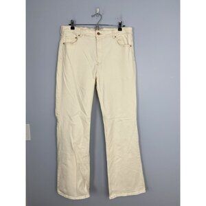 &Denim by H&M Womens Size 16 Ivory Jeans High Rise Bootcut Stretch